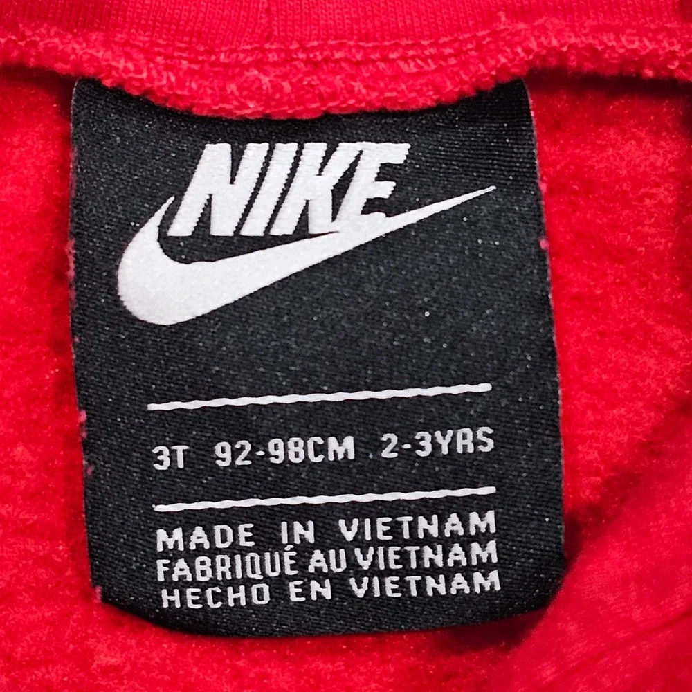 Nike Just Do It Kids 3T Red Air Force 1 Graphic Hoodie Pullover Sweatshirt